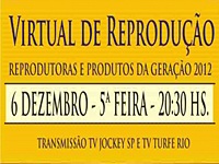 Hoje, Leilão Virtual de Reprodução, após as corridas do Cristal, pela TV Jockey São Paulo e Rio