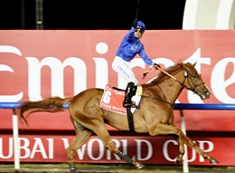 Pilotando African Story, Silvestre de Souza venceu a Dubai World Cup (G1)