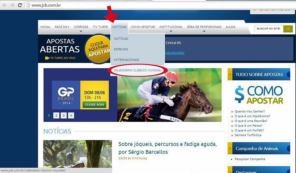 Calendário Clássico Mundial agora no site do JCB