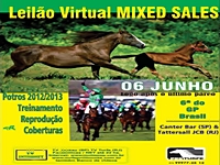 Já circula na internet catalogo do Leilão Virtual Mixed Sales com publico, dia 6 de junho