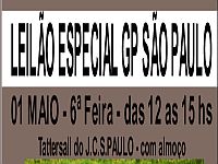 Informações importantes do Leilão Treinamento GP SPaulo desta sexta as 12hs