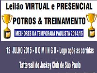 Sábado, 11 de julho, apresentação dos potros do Leilão Melhores da Temporada Paulista