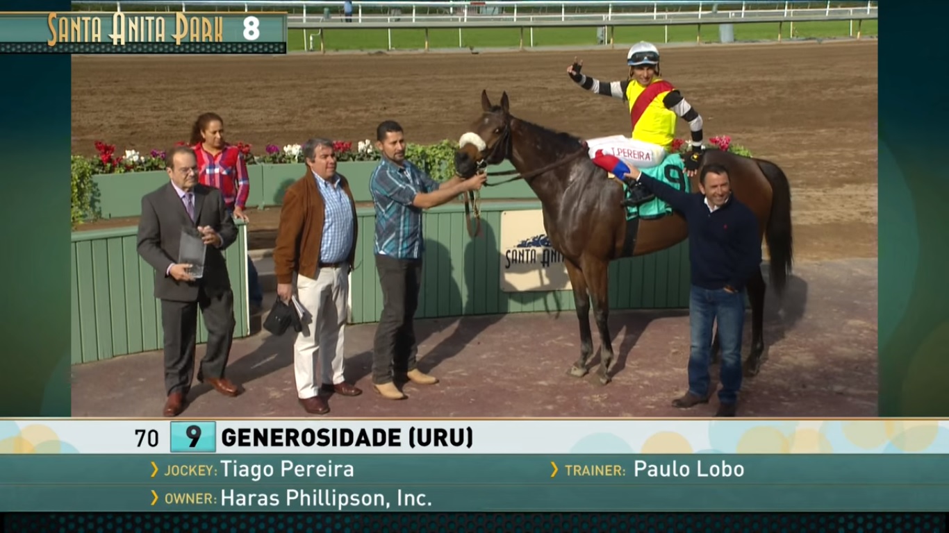 Generosidade e T.J.Pereira levam o San Luis Rey Stakes (GII) em Santa Anita Park