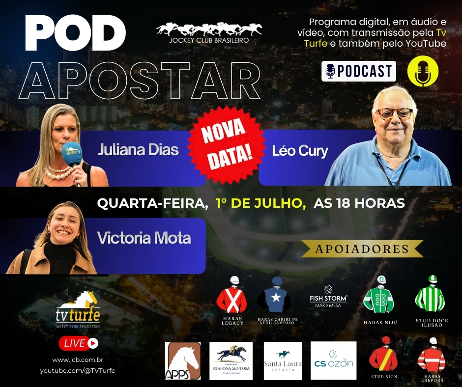 Quarta-Feira (01/07), o podApostar recebe Leopoldo José Cury em nova data